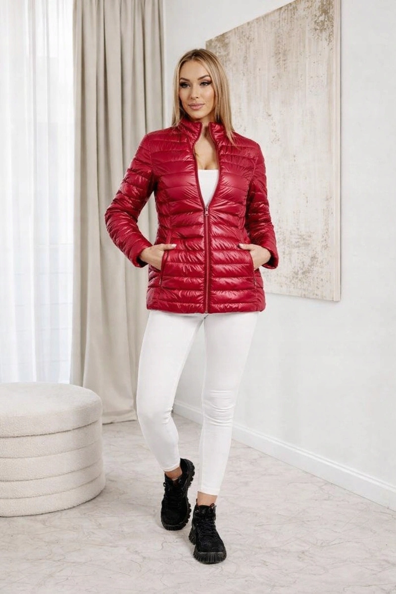 Prošívaná Bunda Stojáček 16M9108 C.červená S (36)