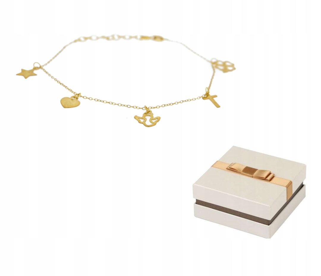 Náramek Zlaté srdce Anděl Čtyřlístek BZ96