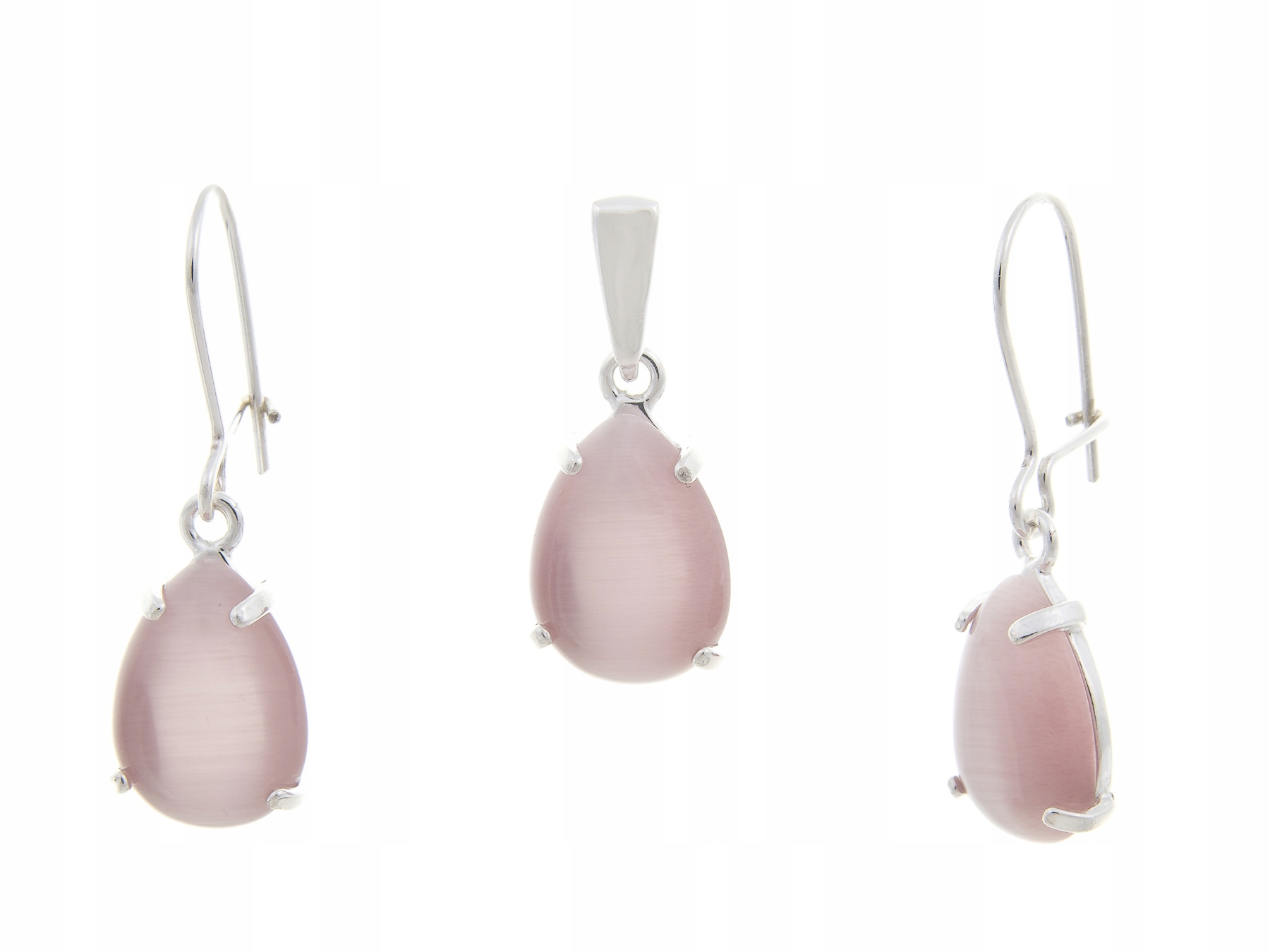 Stříbrný Komplet Náušnice Přívěsek Uleksyt Lila Dárek