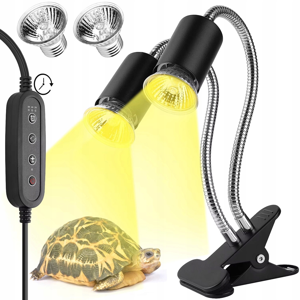 Levně Topná Lampa Pro Plazy, Topná Lampa Uva Uvb E27 Se 2 Žárovkami 25+50 W