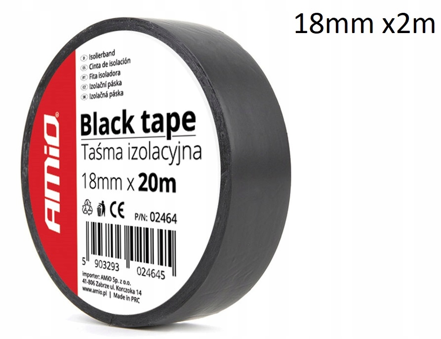 

Taśma izolacyjna czarna 18mm x 20metrów szkot