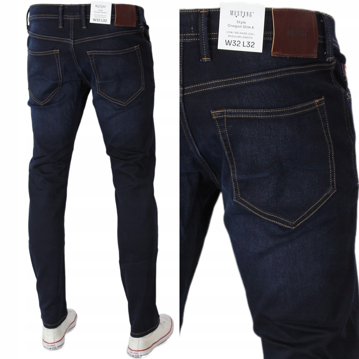 Mustang Oregon Slim K Spodnie Jeans Tapered "Dark Blue W32 L32