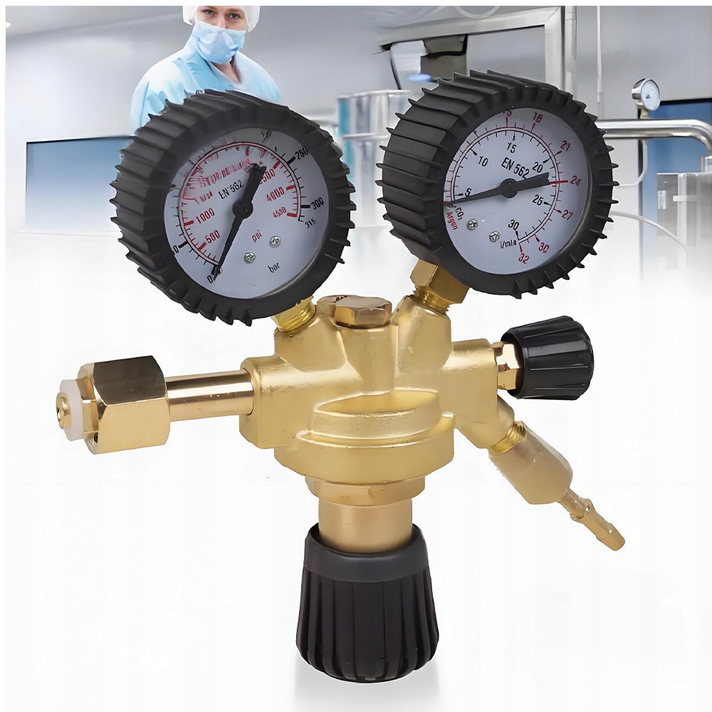 Redukční Ventil Pro AR/CO2, 2 Manometry, 200 Bar