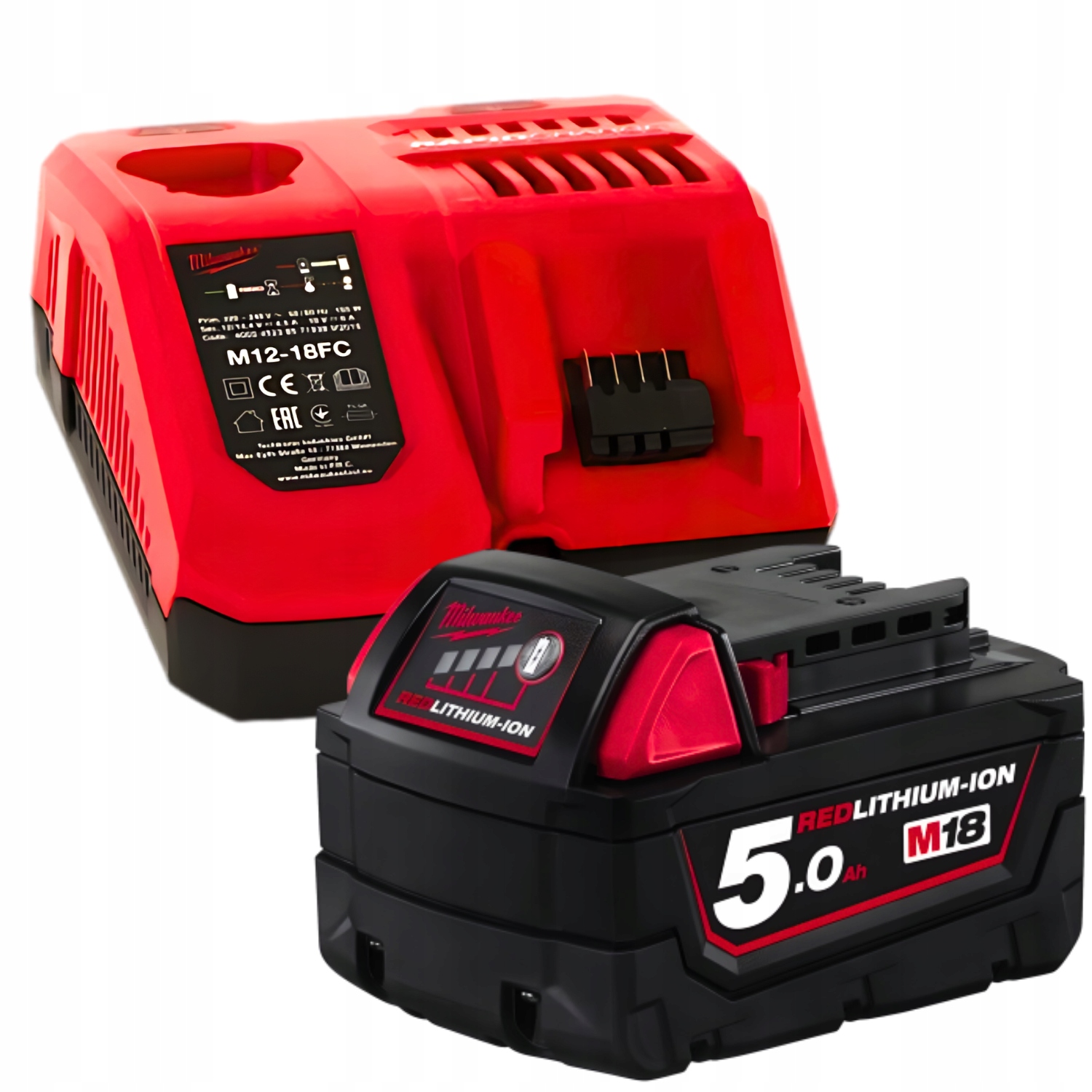 Milwaukee M18 NRG-501 Akumulator 5Ah Szybka Ładowarka M12-18 Fc