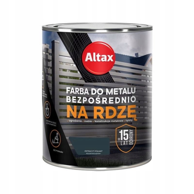 

Altax Farba do metalu na rdzę 0,75L antracyt półma