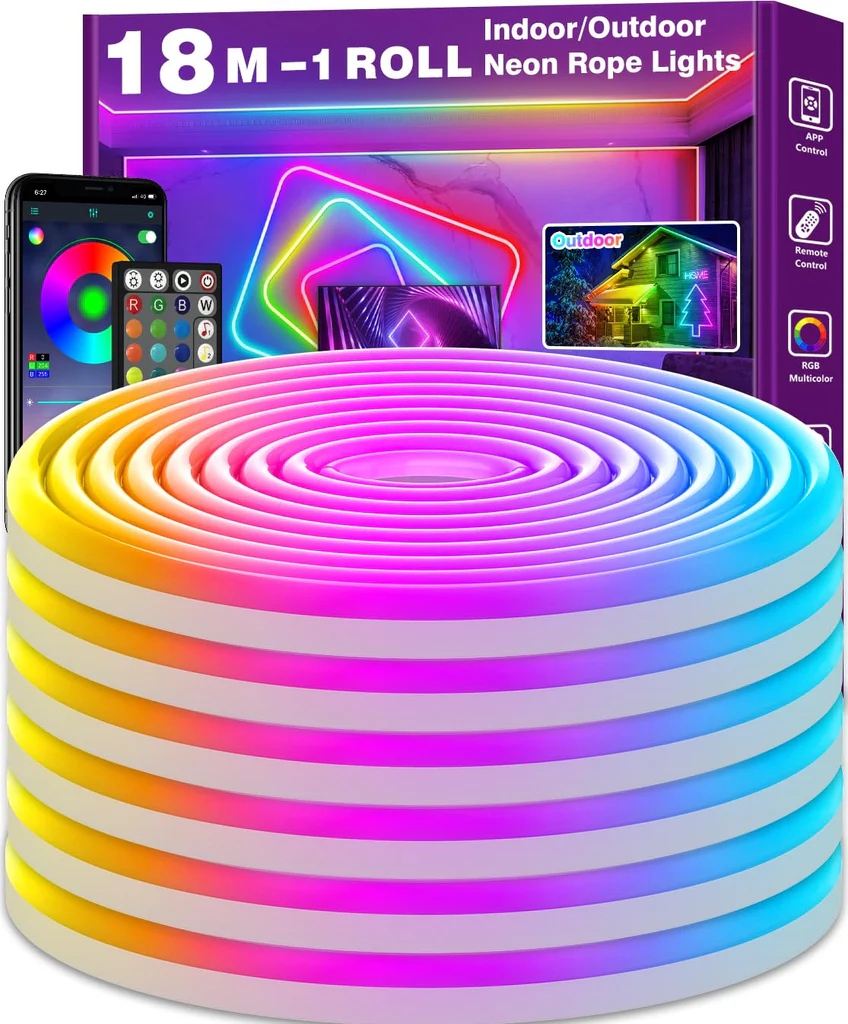 Ailbton 18 m Led pásik s neónovými svetlami Rgb IP65
