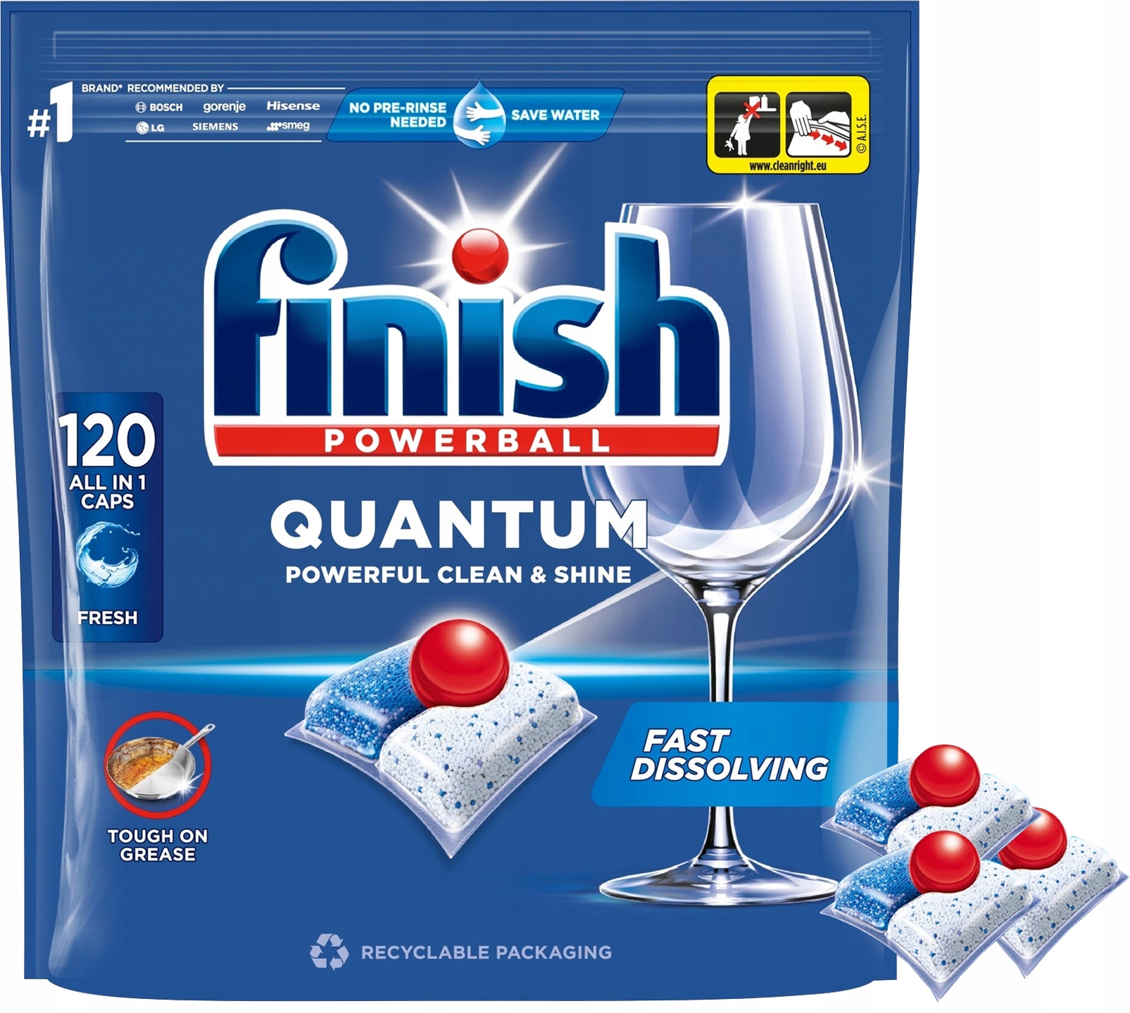 Levně Kapsle Na Mytí Do Myčky Nádobí ALL-IN-1 Quantum Regular Finish 120 Kusů