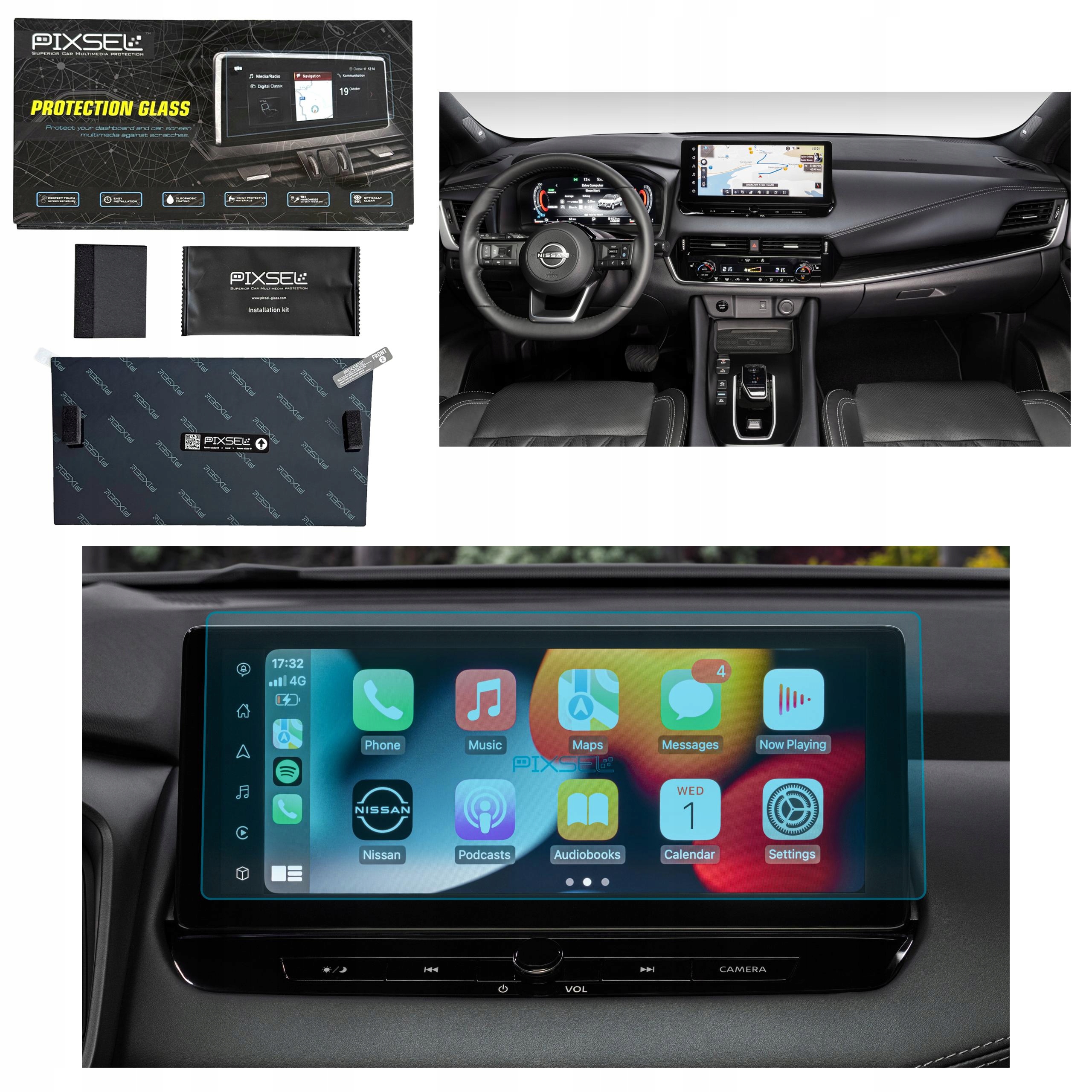 Antyodciskowe Matowe Szkło Ochronne Nissan QASHQAI-13.7“ 2024-na monitor