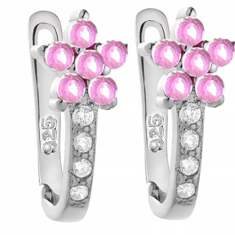 KOLCZYKI SREBRNE DLA DZIEWCZYNKI KWIATKI WISZĄCE