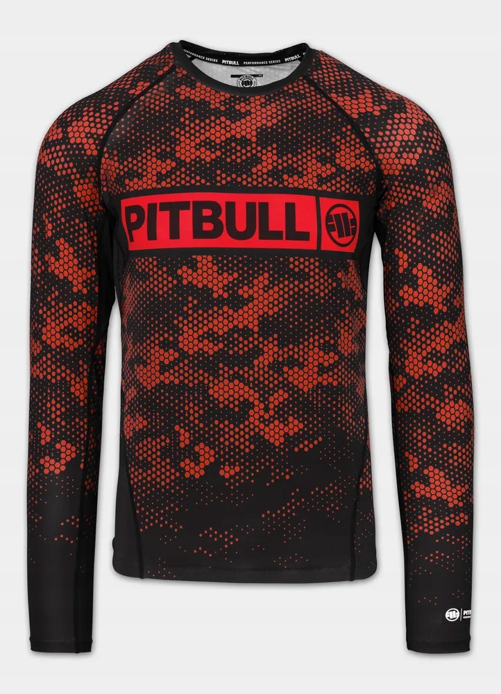 Pánský dlouhý rukáv Rashguard Pitbull technické tričko Hex Camo Hilltop