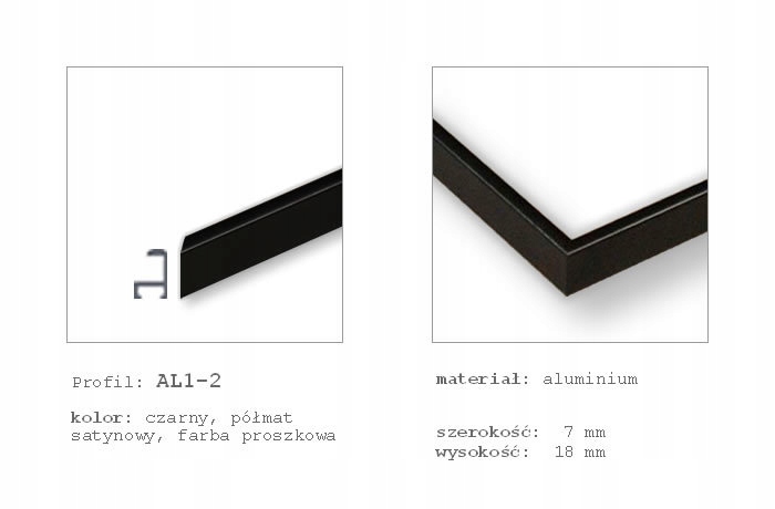 Rama aluminiowa na zdjęcia 21x30cm czarny półmat Stan opakowania oryginalne