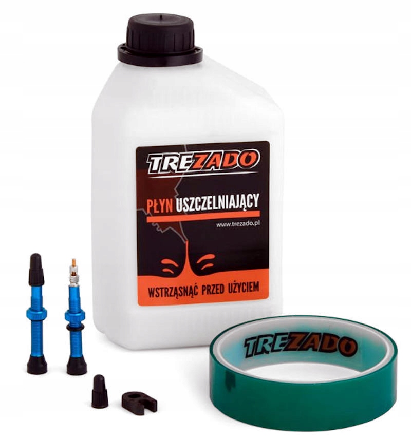 Zestaw tubeless Trezado - niebieskie wentyle