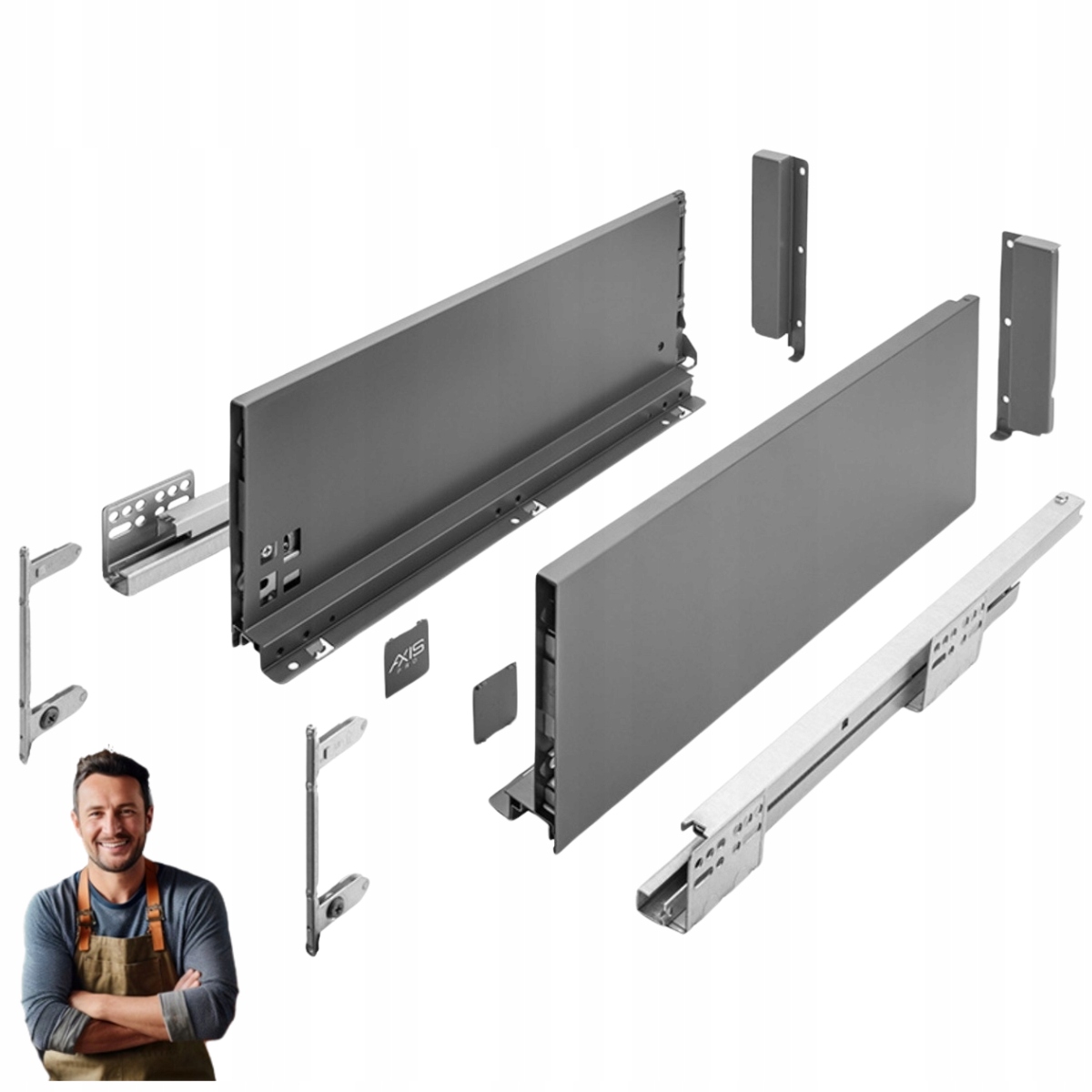 Šuplík Gtv Axis Pro 550 mm antracit vysoká H-167