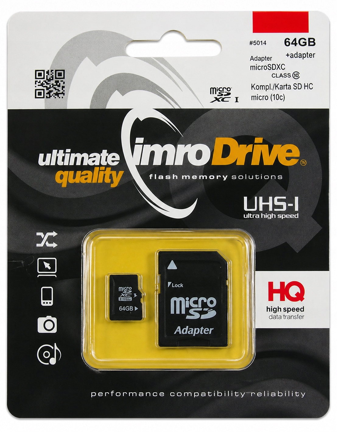 Karta micro SDHC 64 GB+1 adapter cl10