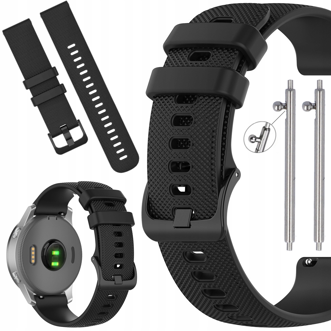VELULYX Silikonarmband 18mm - Sportarmband Für Garmin Vivoactive 4S, Venu 2S/3S Und Fossil Uhren