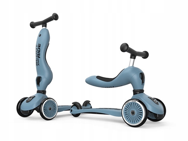 Scoot and Ride Highwaykick 1 Jeździk Hulajnoga 2w1 Steel niebieski