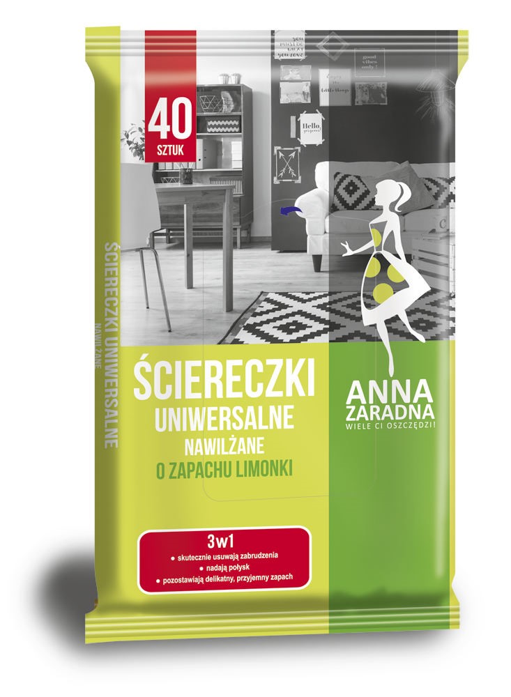 

Ściereczki nawilżane uniwersalne Limonka 40szt Az