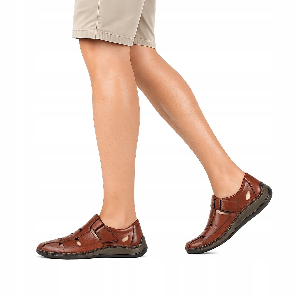 Rieker 05284-24 pánské kožené sandály hnědé Antistress Extra Wide vel. 46
