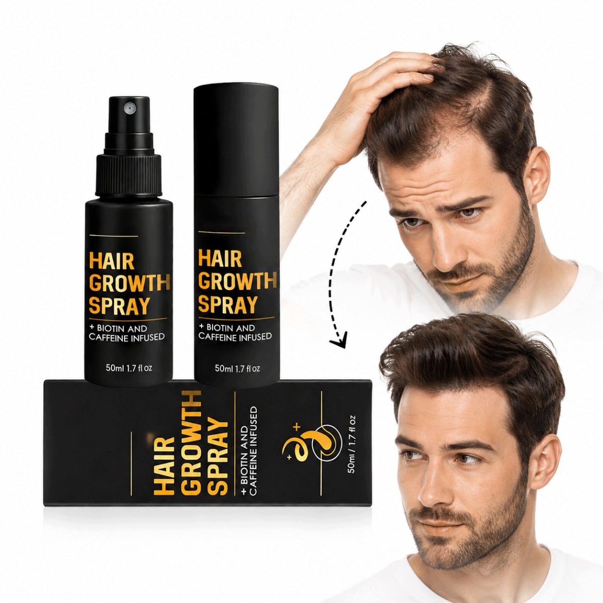 Sprej Na Růst Vlasů 50 ML Pro Zmírnění Suchosti Urychluje Růst