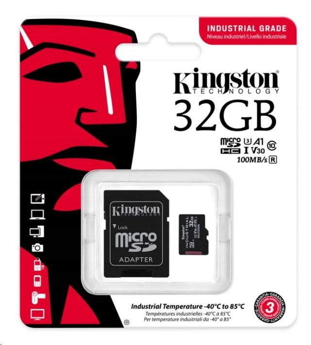 Kingston Karta pamięci microSD 32GB CL10 UHS-I Industrial