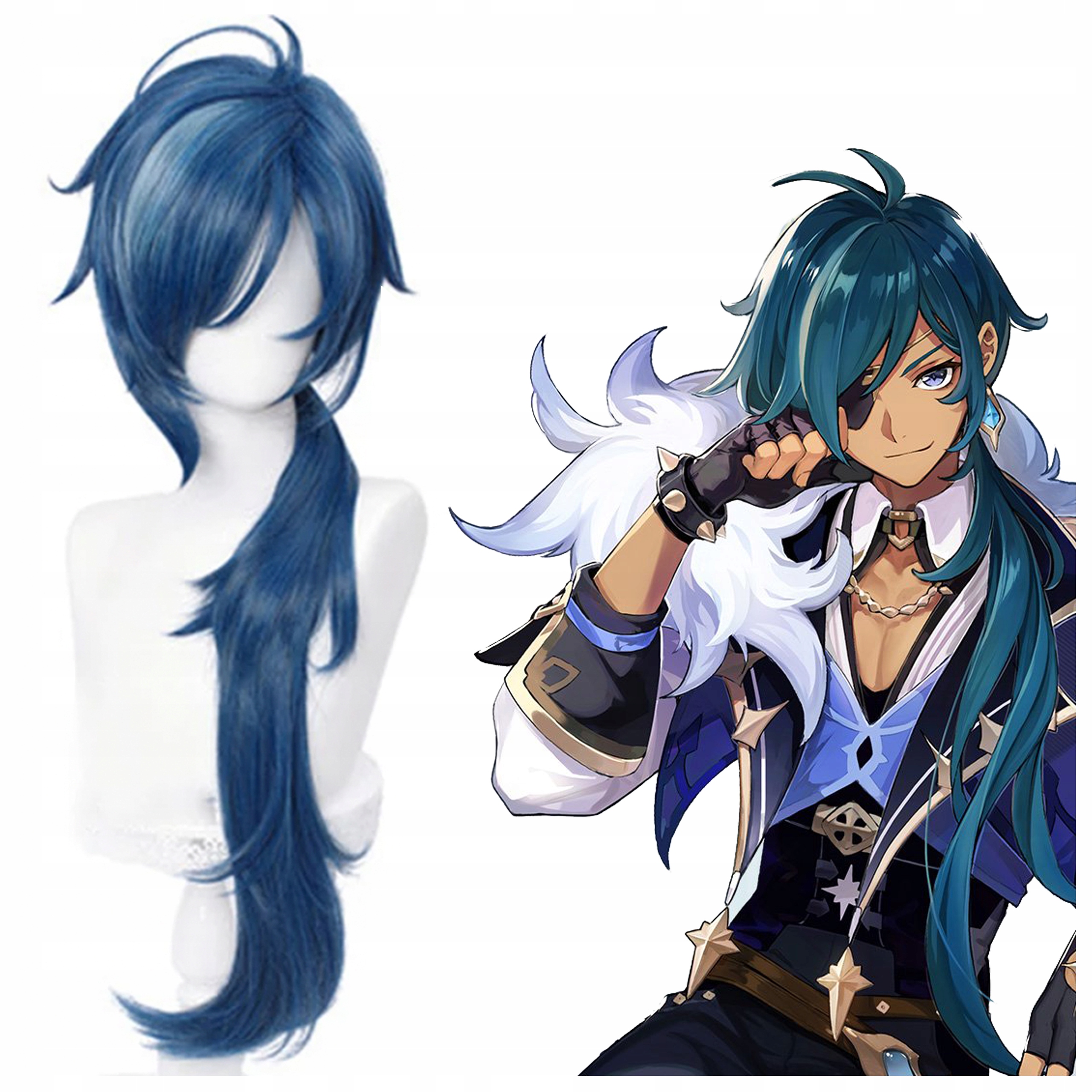

Peruka cosplay Genshin Impact Kaeya Alberich anime