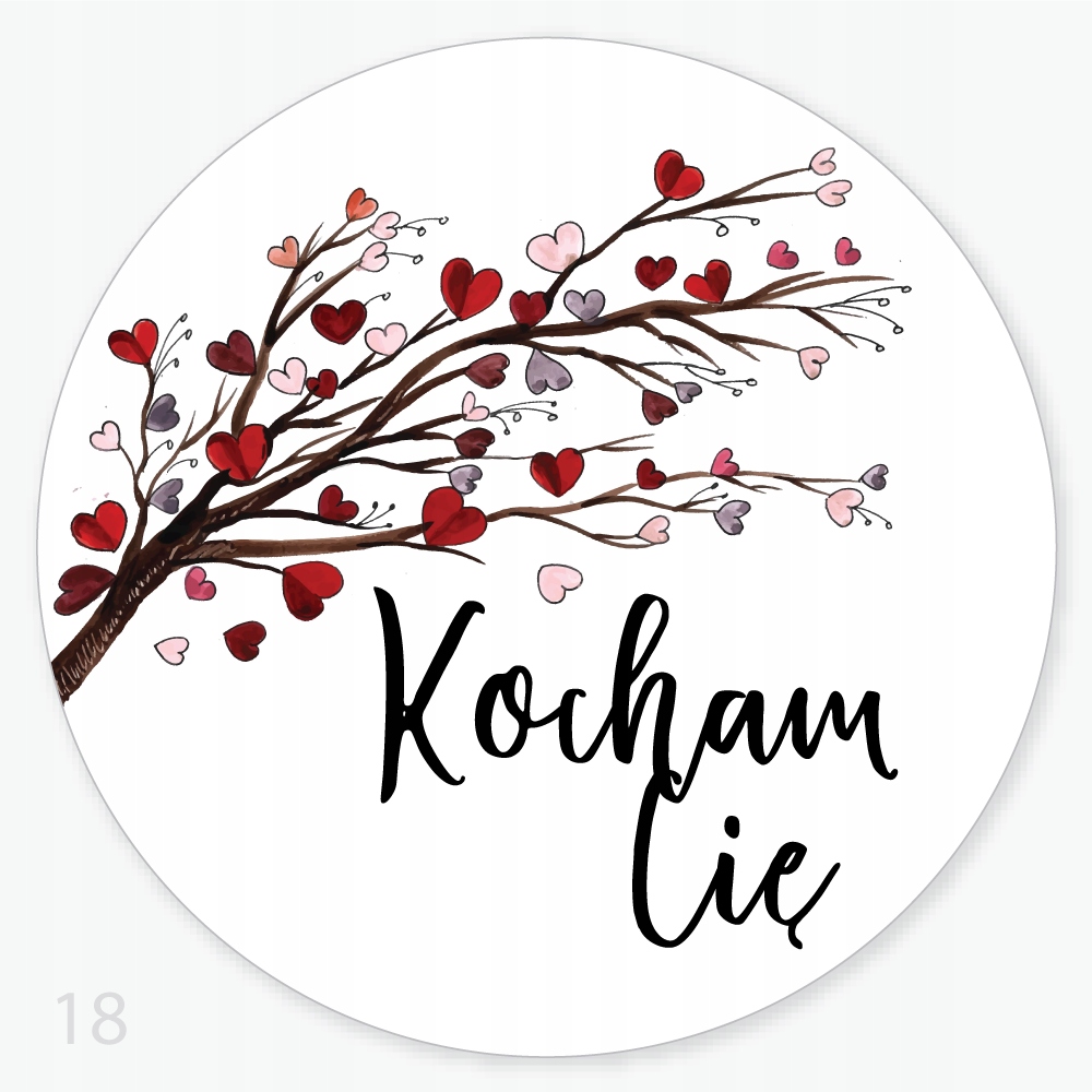 

Naklejki walentynkowe Serca Kocham Cię fi55 48szt