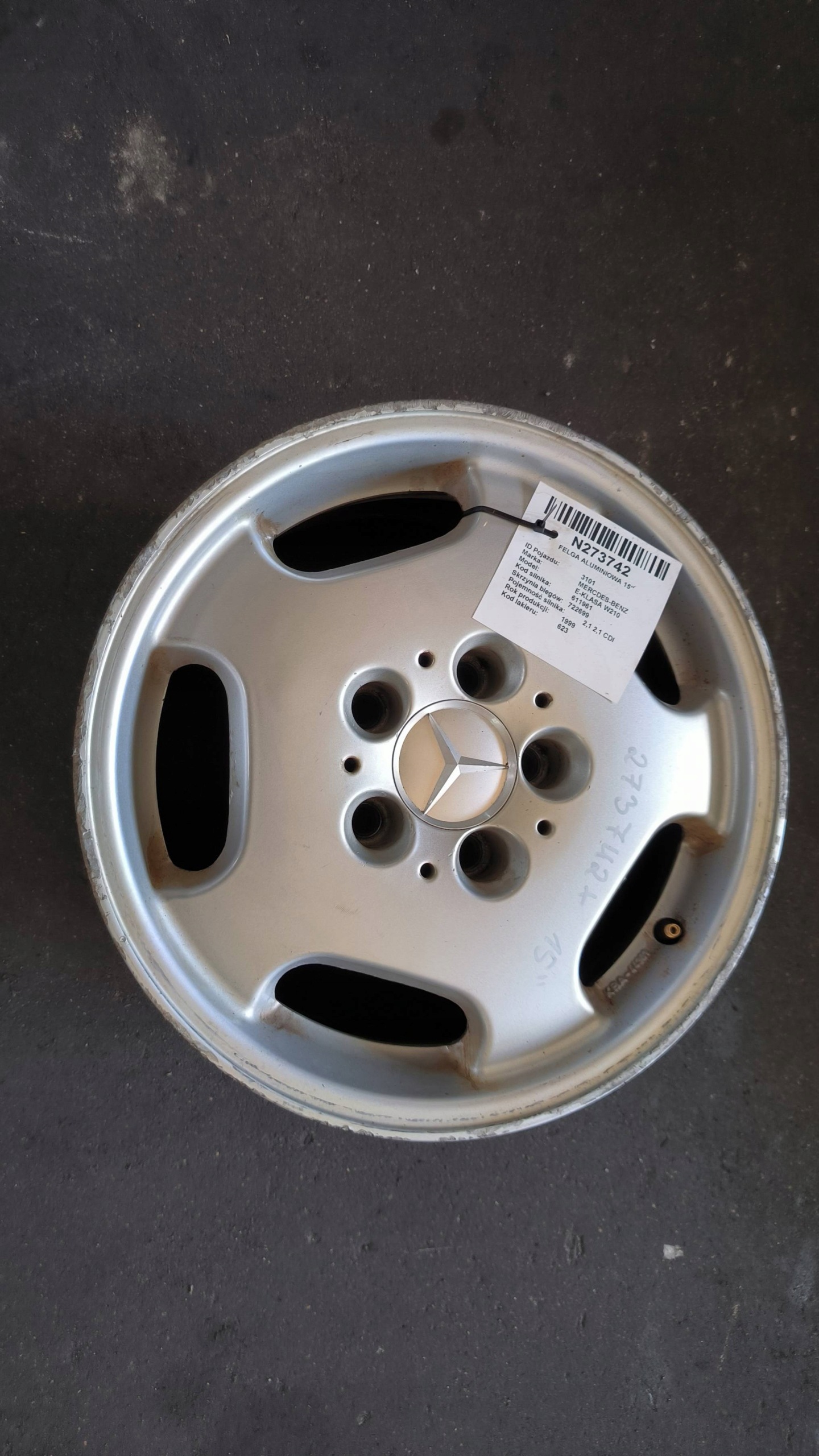 disk hliníkový 15'' 5X112 mercedes-BENZ E-KLASA W210