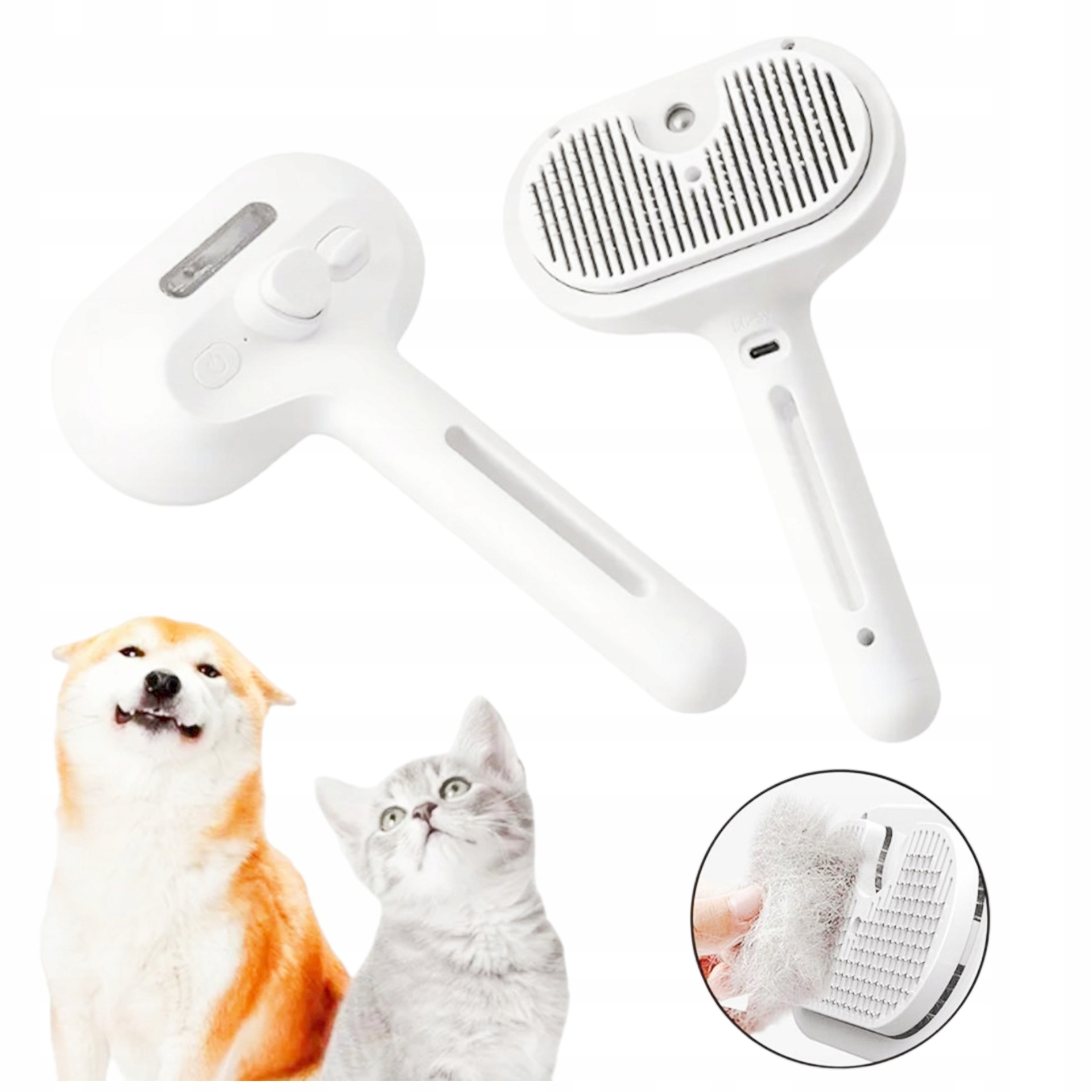 Levně elektrický samočisticí parní kartáč pro kočky vhodný pro péči o srst