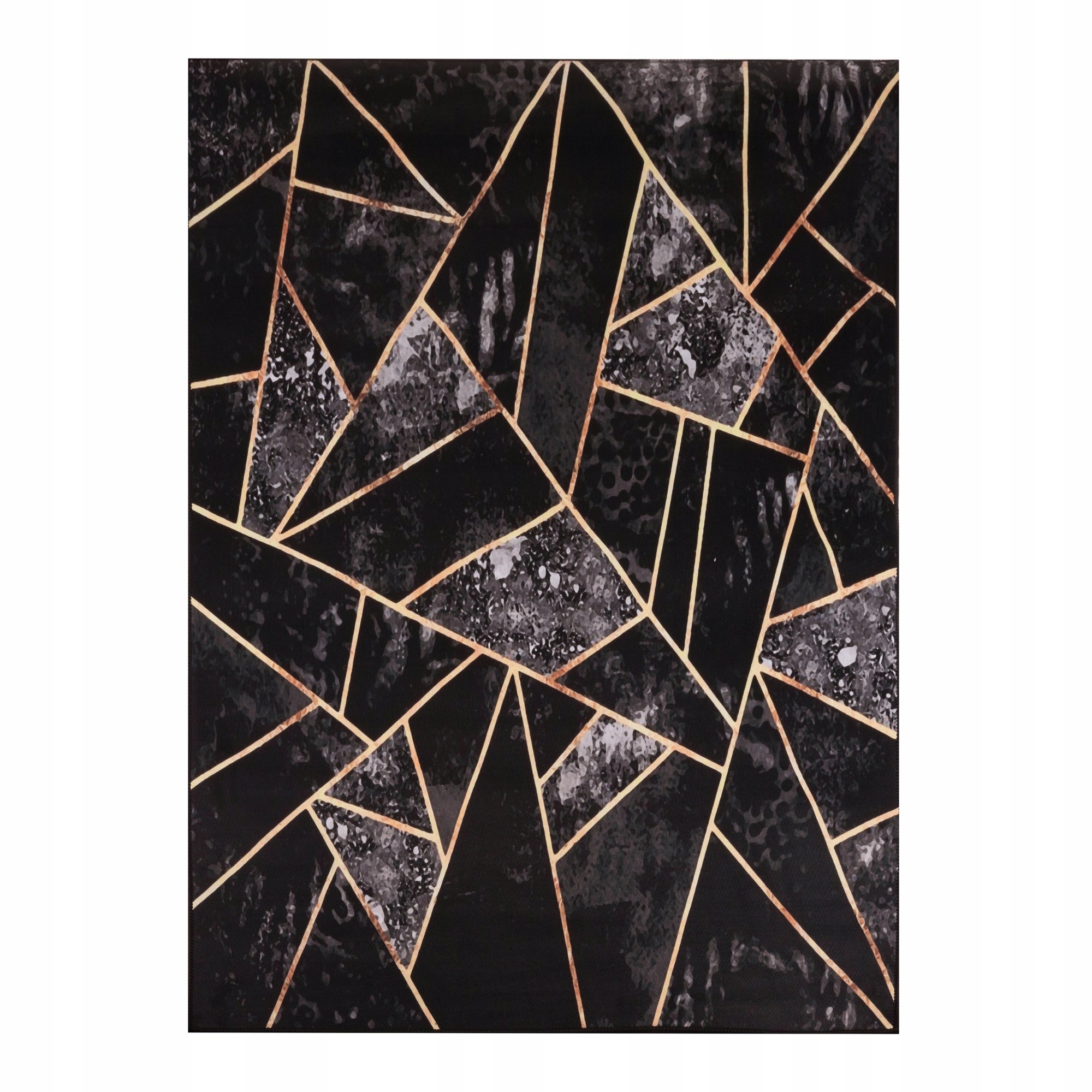 Koberec 16X220 CM Černý Do Obývacího Pokoje Ložnice Moderní Geometrický Bcf