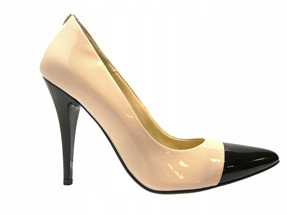 Pudrová růžová lakovaná klasická kožená lodičky s špičákem Sala 34