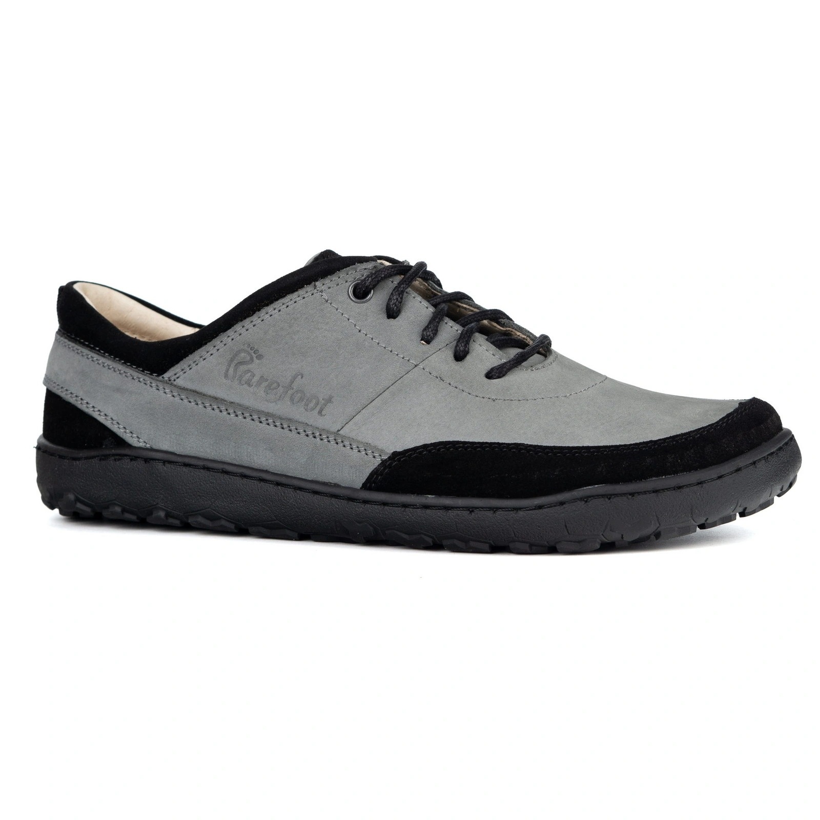 Minimalistické polobotky Mont unisex kožené zero drop šedé 43