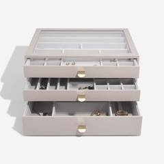 Szkatułka na biżuterię Stackers supersize taupe z 3 szufladami