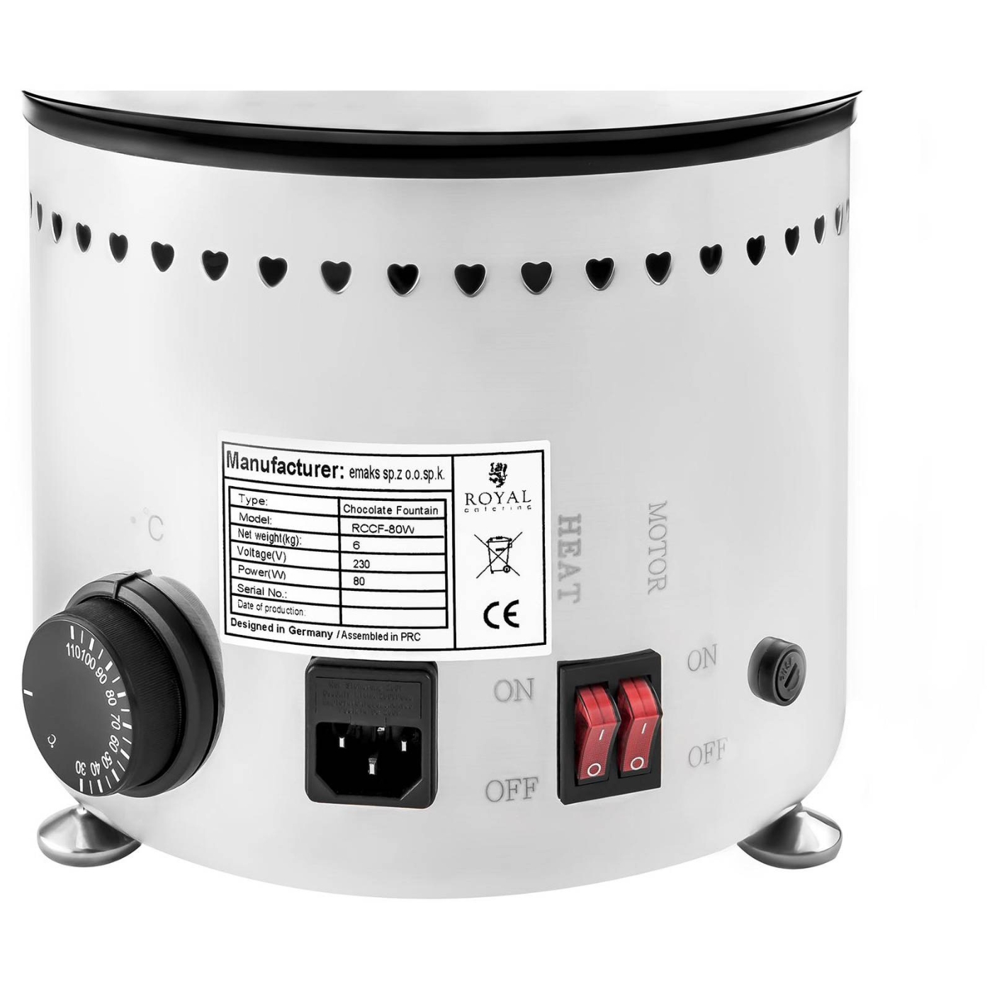 Fontanna czekoladowa ROYAL CATERING RCCF-230W Kolor dominujący srebrny/szary
