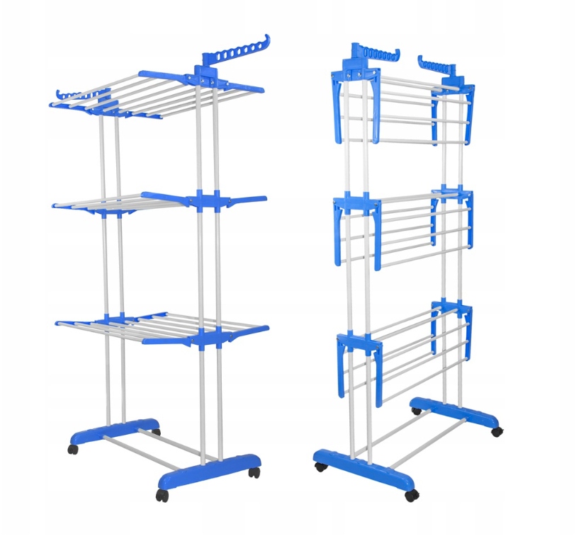 Levně Velký sušák na prádlo 3-úrovňový, skládací, stojanový věšák na oblečení