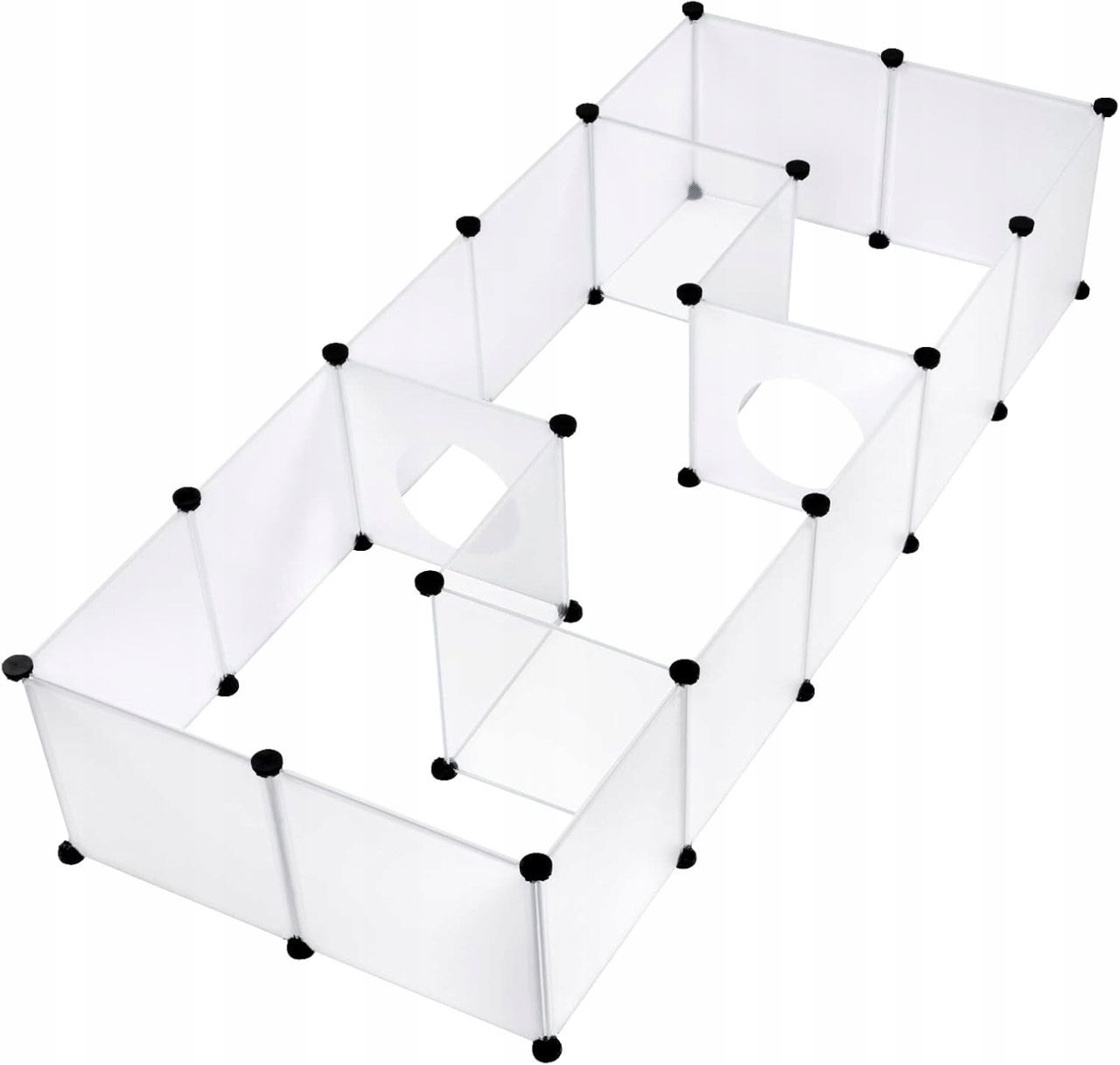 Levně Skládací kotec s výběhem pro malá zvířata, bílá, 175 x 75 x 35 cm