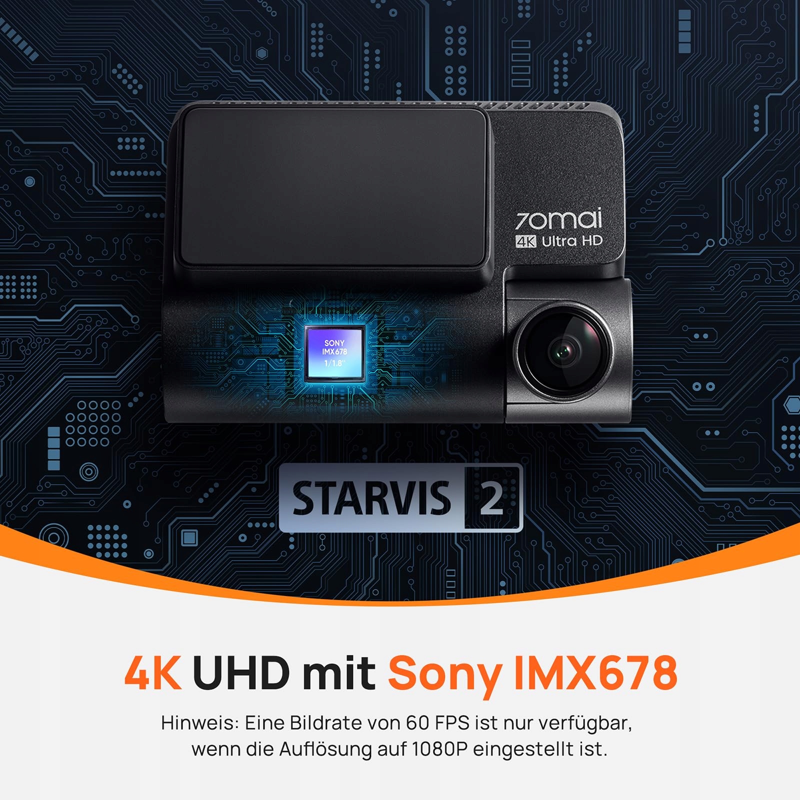 70MAI Kamera Samochodowa 4K HDR Dualna 128GB Sony STARVIS GPS WiFi ADAS — miniatura 3