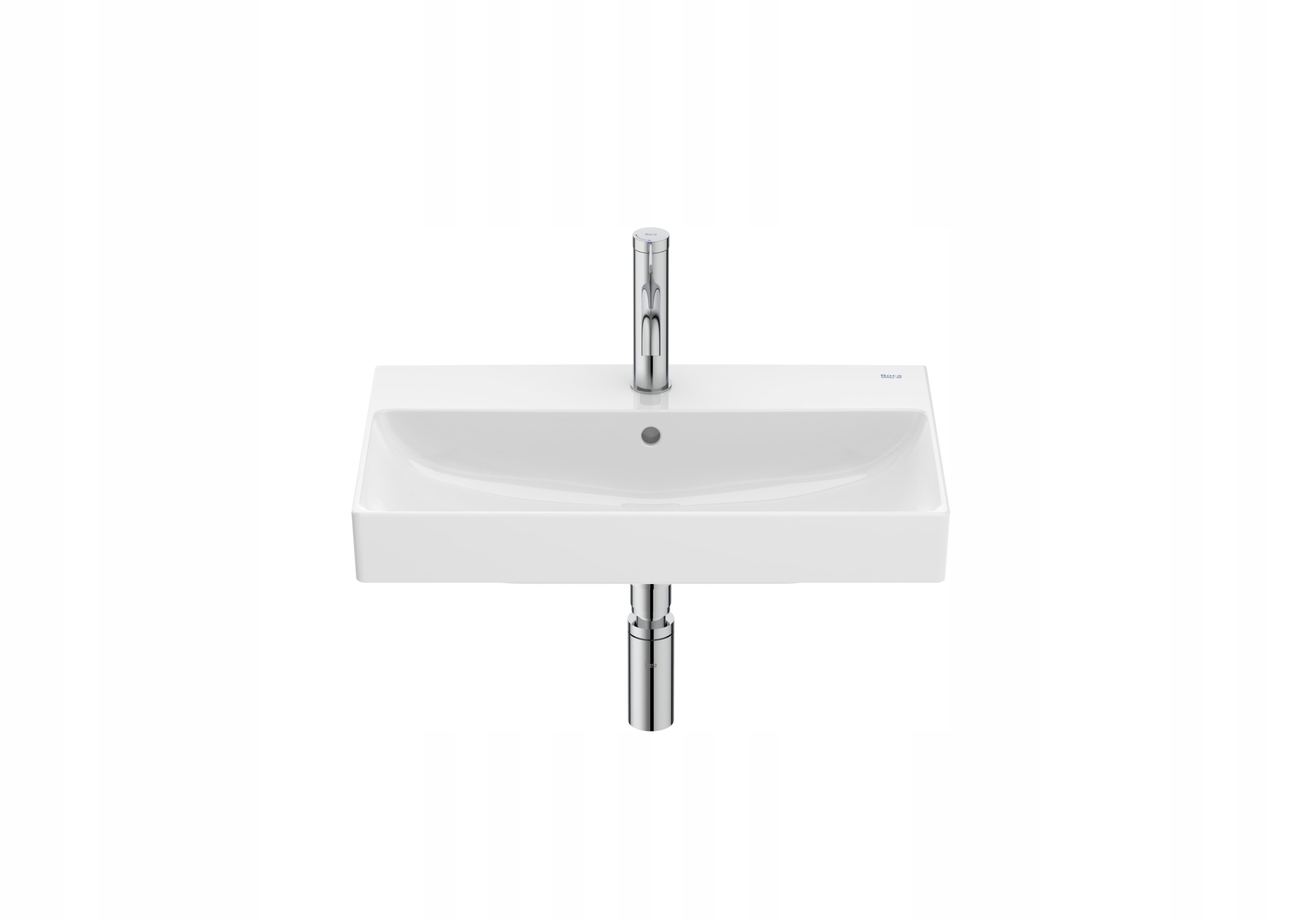 Umywalka ścienna Ona Compacto 600x360x150 mm z otworem przelewu Roca
