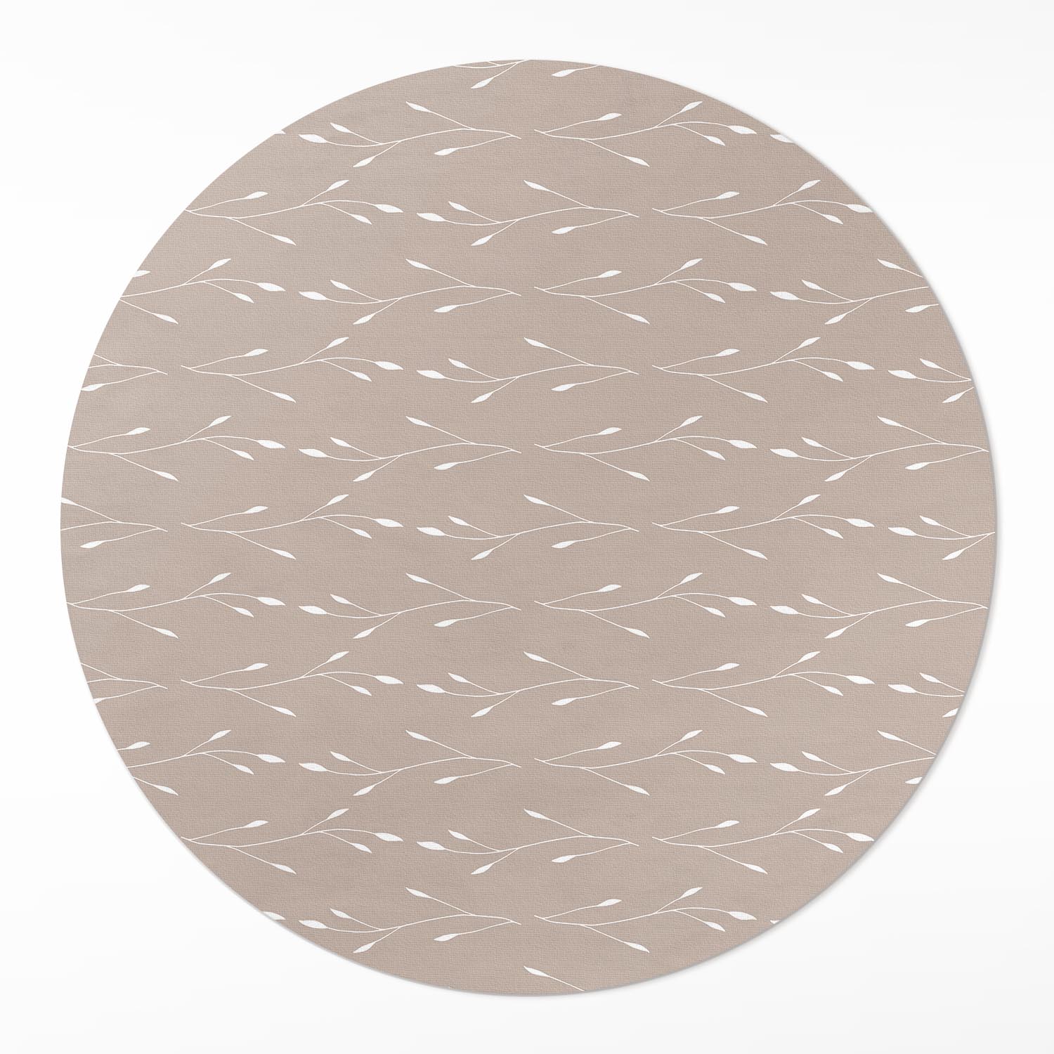 Okrúhly Pvc koberec do domácnosti Drobné jemné lístky a boho vetvičky ⌀ 110 cm