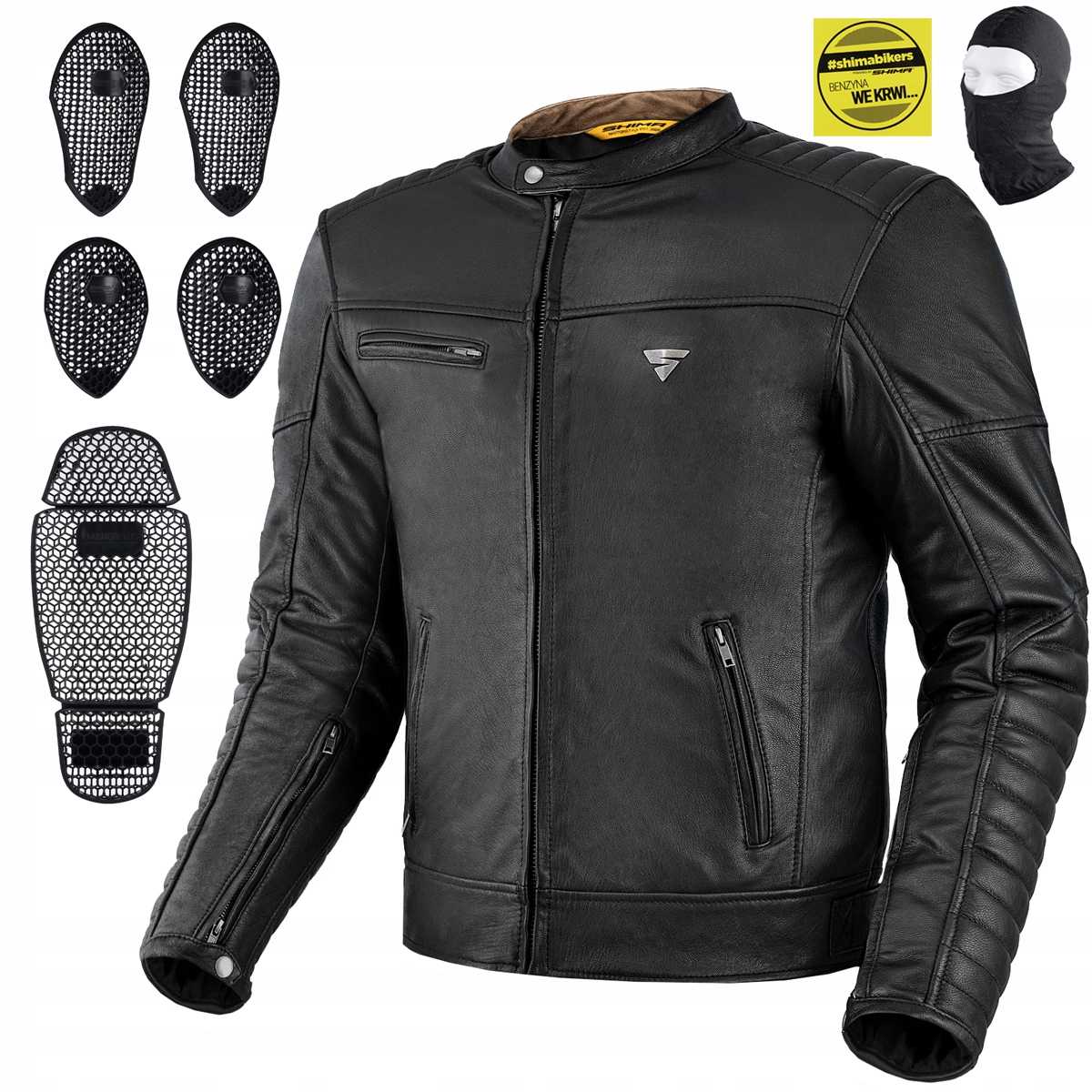 Motocyklová Bunda Shima Winchester 2.0 Black Mužská Kožená Darček
