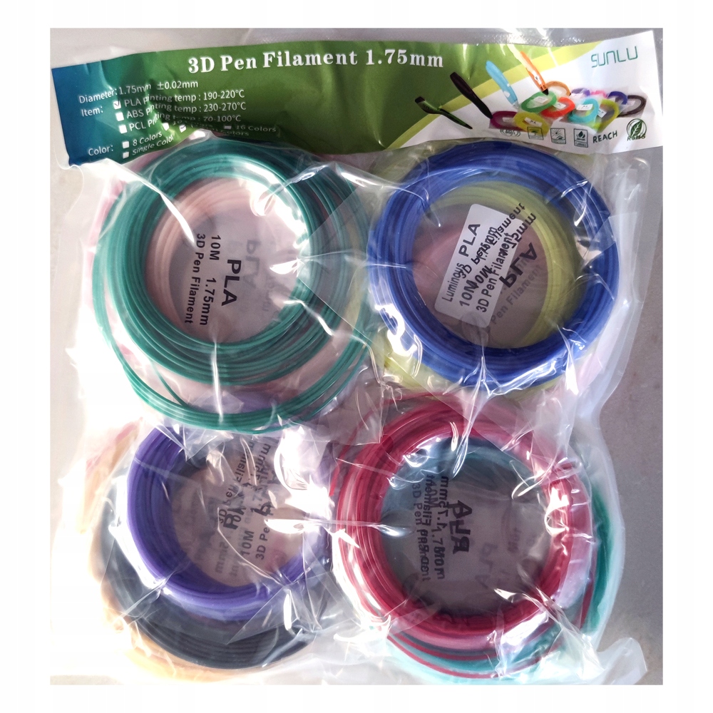 SUNLU 3D-PEN FILAMENT PLA 20 KOLORÓW 200mb SL-300A