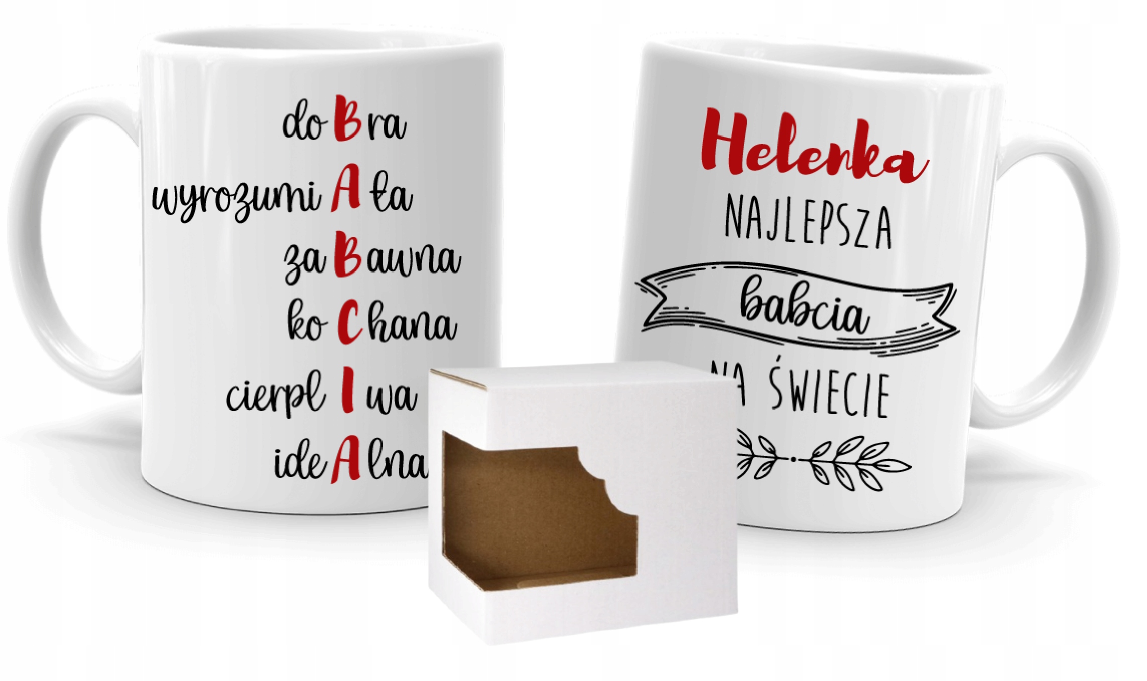 Zestaw 2 kubków dla BABCI i DZIADKA + IMIONA napisy