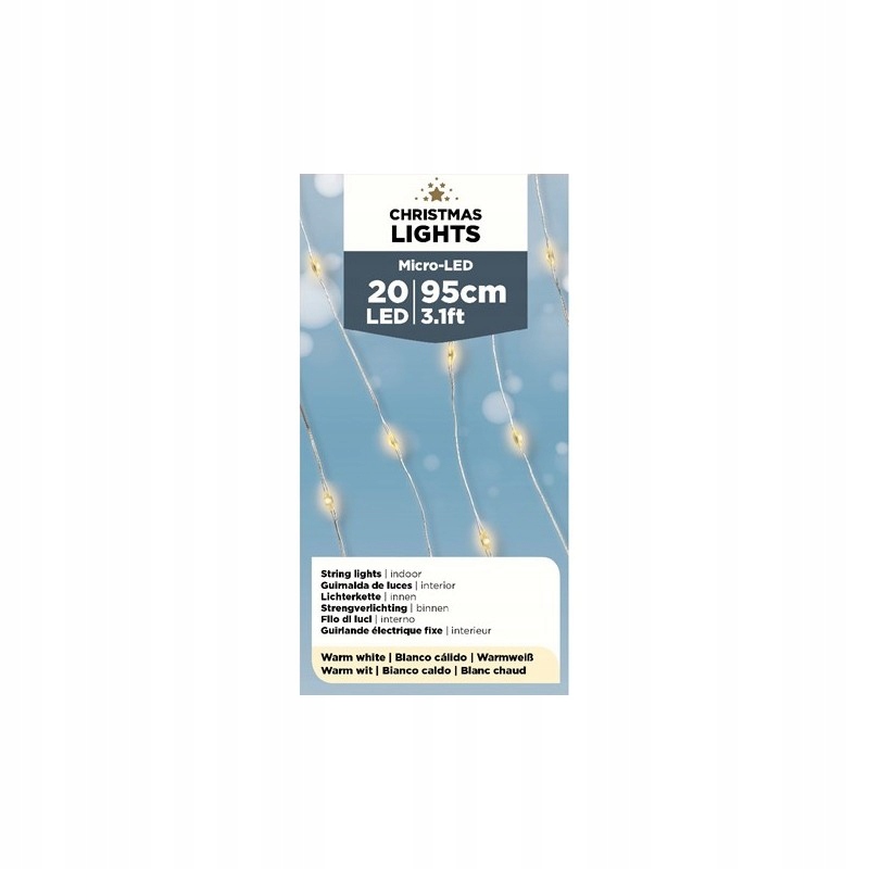 

Lampki Choinkowe Mikro Led Drucik 95CM 20 Led 367
