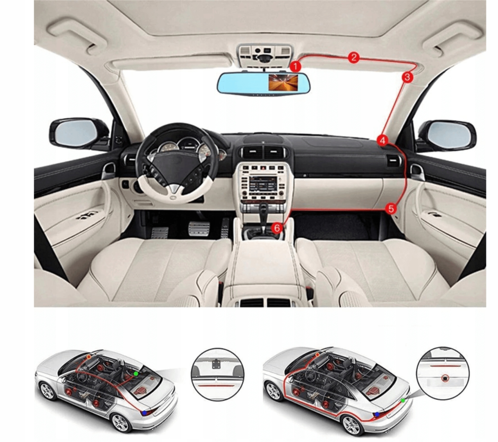 KAMERA COFANIA WIDEOREJESTRATOR LUSTERKO WSTECZNE Marka Techonic