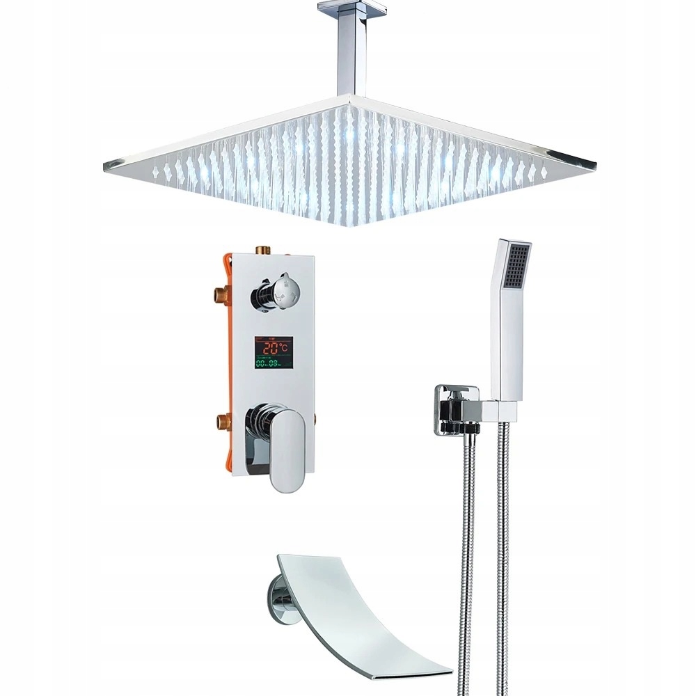 Sprchová batéria Chrom 40 Led LCD Podomietková sprchová súprava