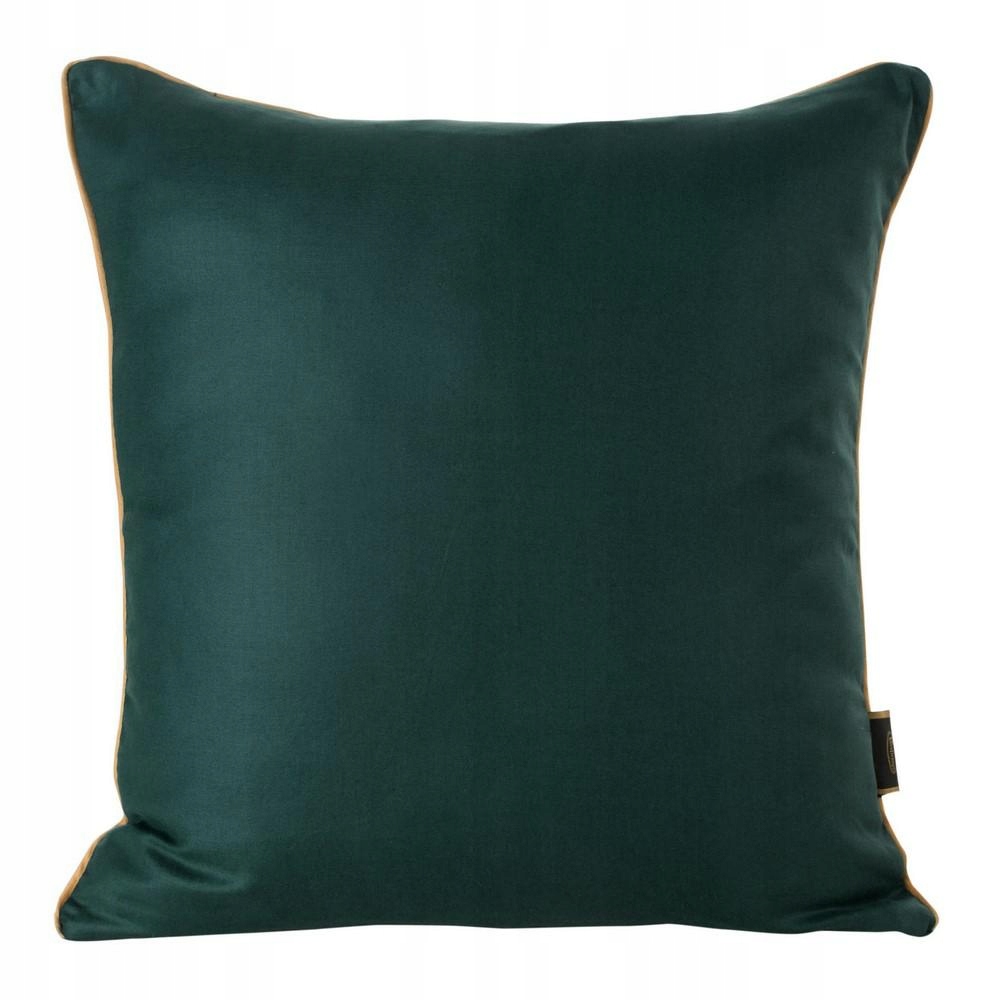 

Poszewka 45x45 zielona c. złota lamówka welwetowa