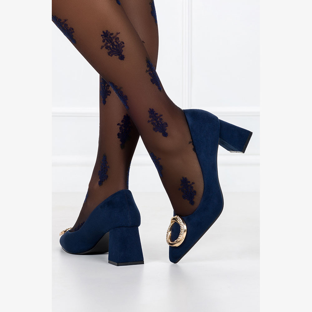 CZÓŁENKA Z MODNĄ OZDOBĄ SZPIC OBCAS SŁUPEK NEW 36 Rozmiar 36