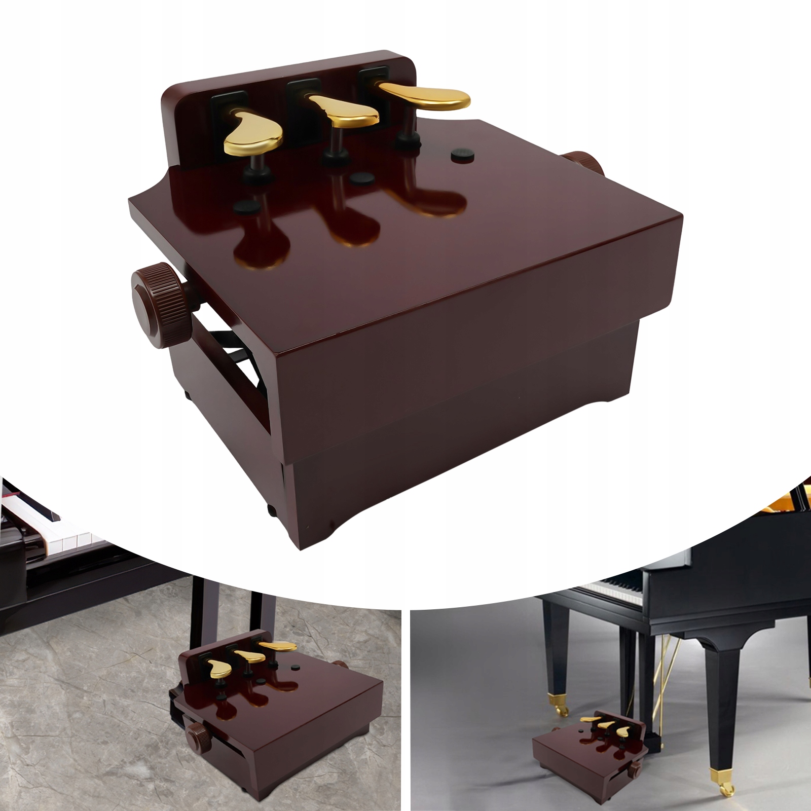 Przedłużacz do pedałów pianina dla dzieci z trzema nogami - brązowymi Kod producenta KP8959