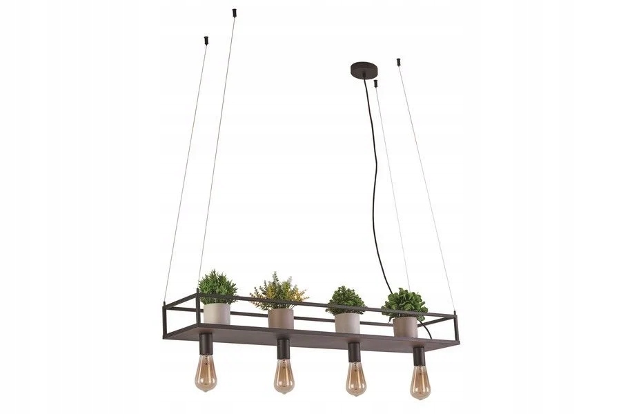 Závěsná lampa Fiore 4xE27 40W černá kovová Reality 120 cm IP20