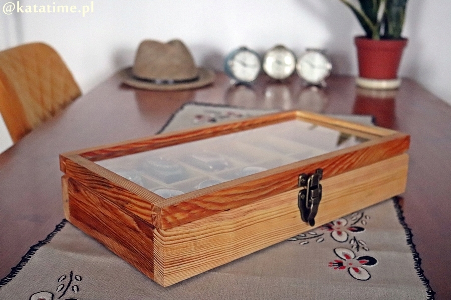 SKRZYNECZKA KASETKA PUDEŁKO BOX NA 10 ZEGARKÓW DREWNIANA ROBIONA RĘCZNIE Kod producenta SNZPol-Dr2x5.1