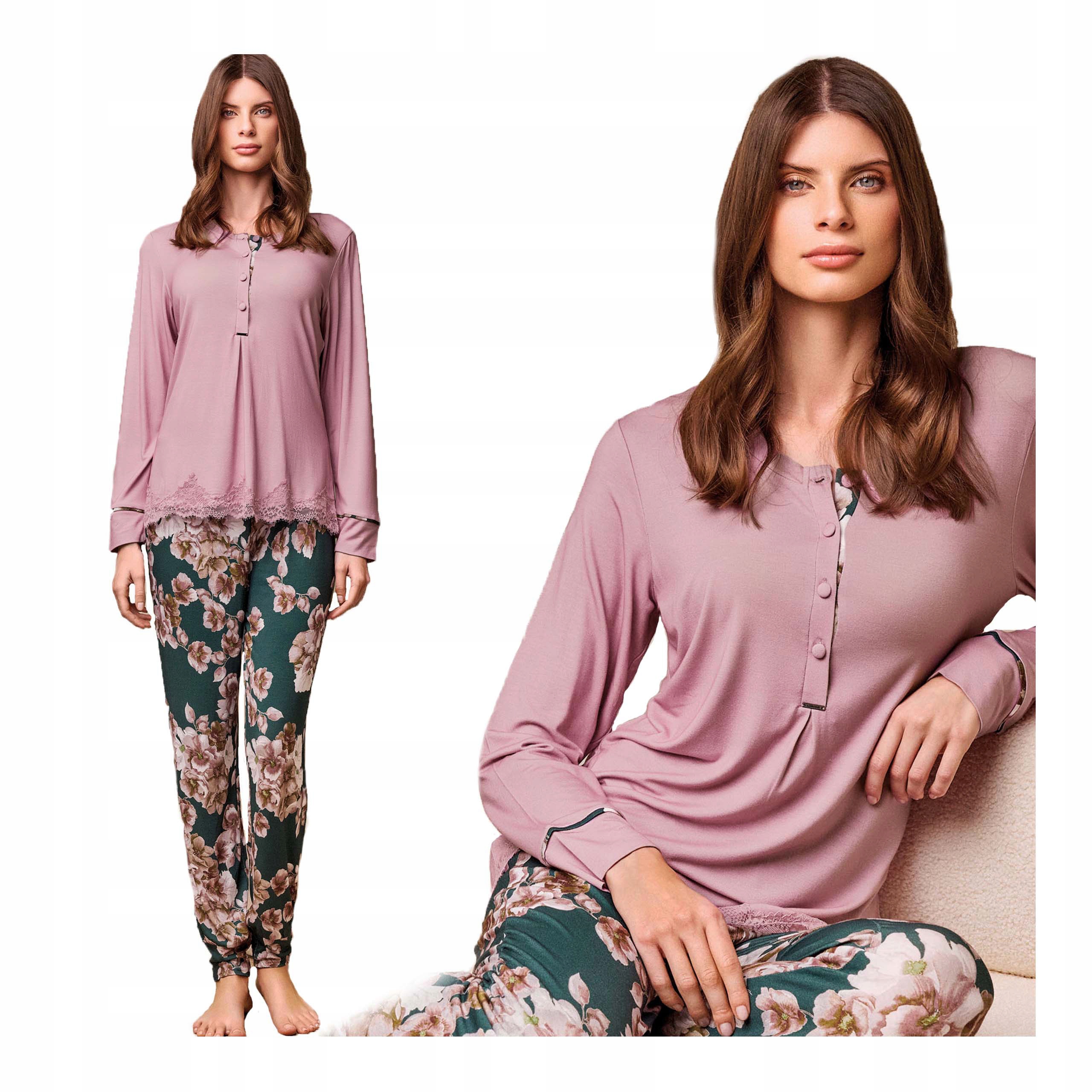 Dámské dvoudílné dlouhé pyžamo z viskózy Lormar S